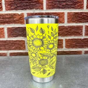 Sunflower Garden - Personalized Engraved YETI Tumbler - Coffee Mug image 3