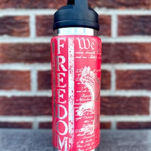 Let Freedom Ring YETI Rambler Bottle - American Flag / Eagle / US Constitution
