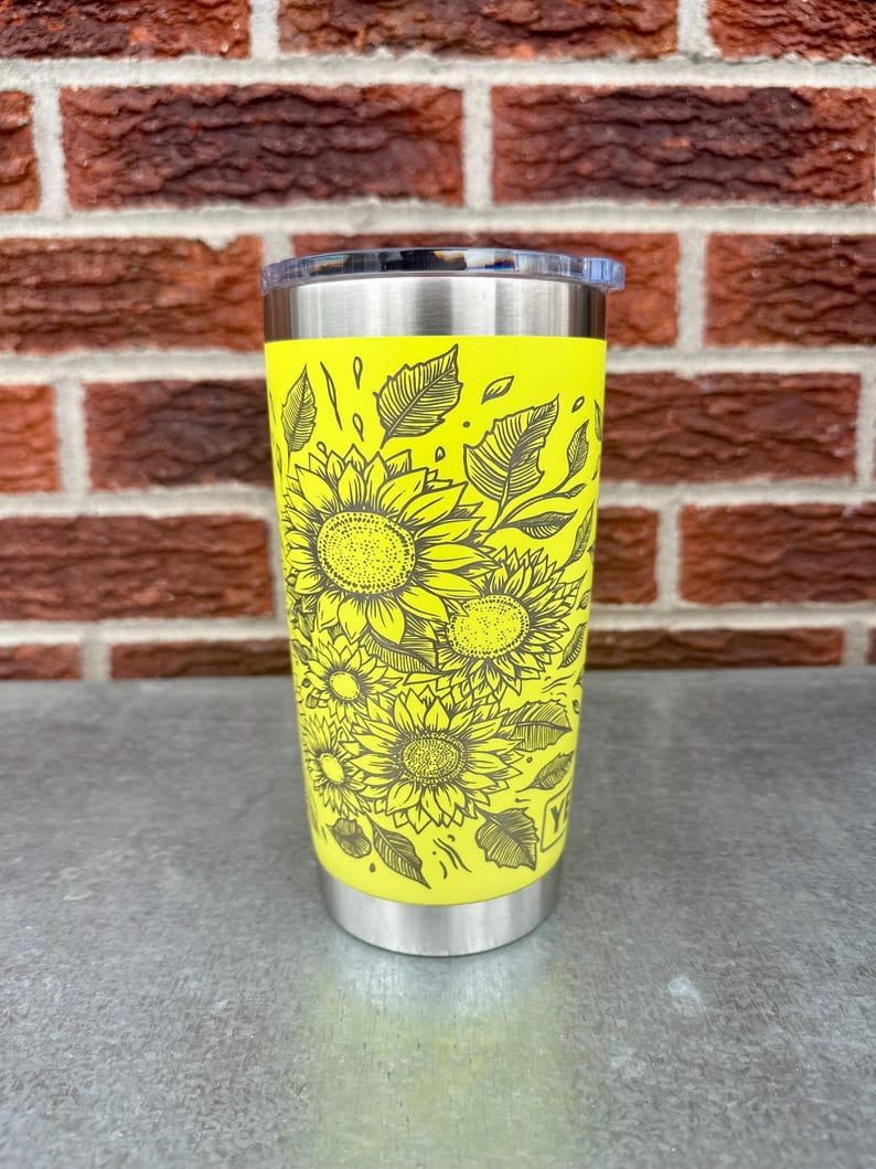 Sunflower Garden - Personalized Engraved YETI Tumbler - Coffee Mug image 1