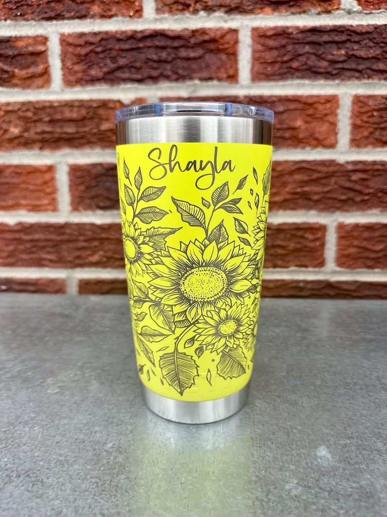 Sunflower Garden - Personalized Engraved YETI Tumbler - Coffee Mug image 2