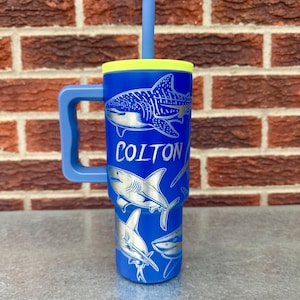 Shark Bite 30oz & 40oz Simple Modern Trek Tumbler - Personalized Bottle/Laser Engraved
