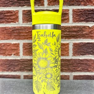 Sunflower Garden - Personalized Engraved YETI Water Bottle