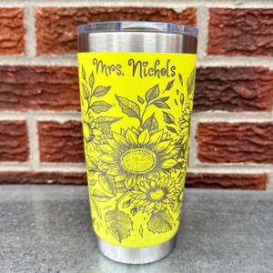 Sunflower Garden - Personalized Engraved YETI Tumbler - Coffee Mug image 7