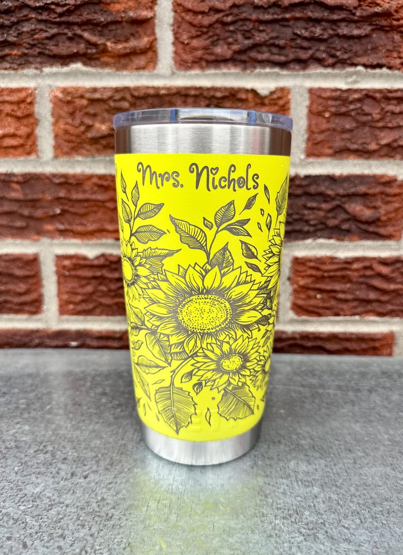Sunflower Garden - Personalized Engraved YETI Tumbler - Coffee Mug image 7