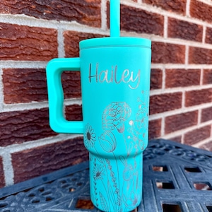 Wildflowers 40oz Simple Modern Trek Tumbler - Personalized Bottle/Laser Engraved