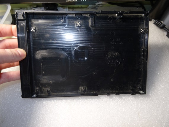 PS2 Slim SCPH-75001 Black Bottom Empty Case ONLY-Just OK Cosmetic Condition-Mark, Scratches & Worn Label