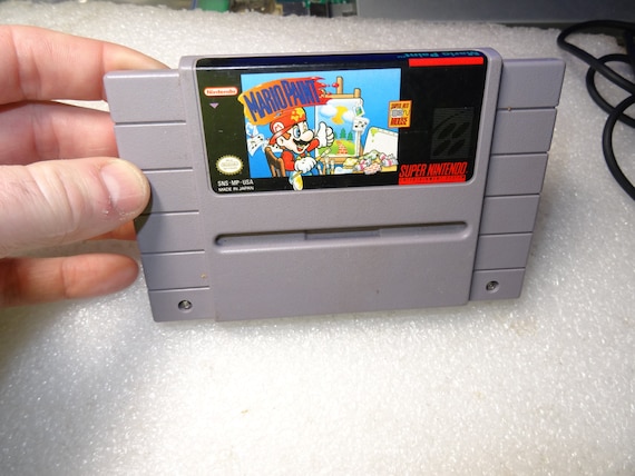 Nintendo 1992 SNES Mario Paint Game ONLY-Good-Tested-Just OK Cosmetic-Cartridge Fade/Darkening-