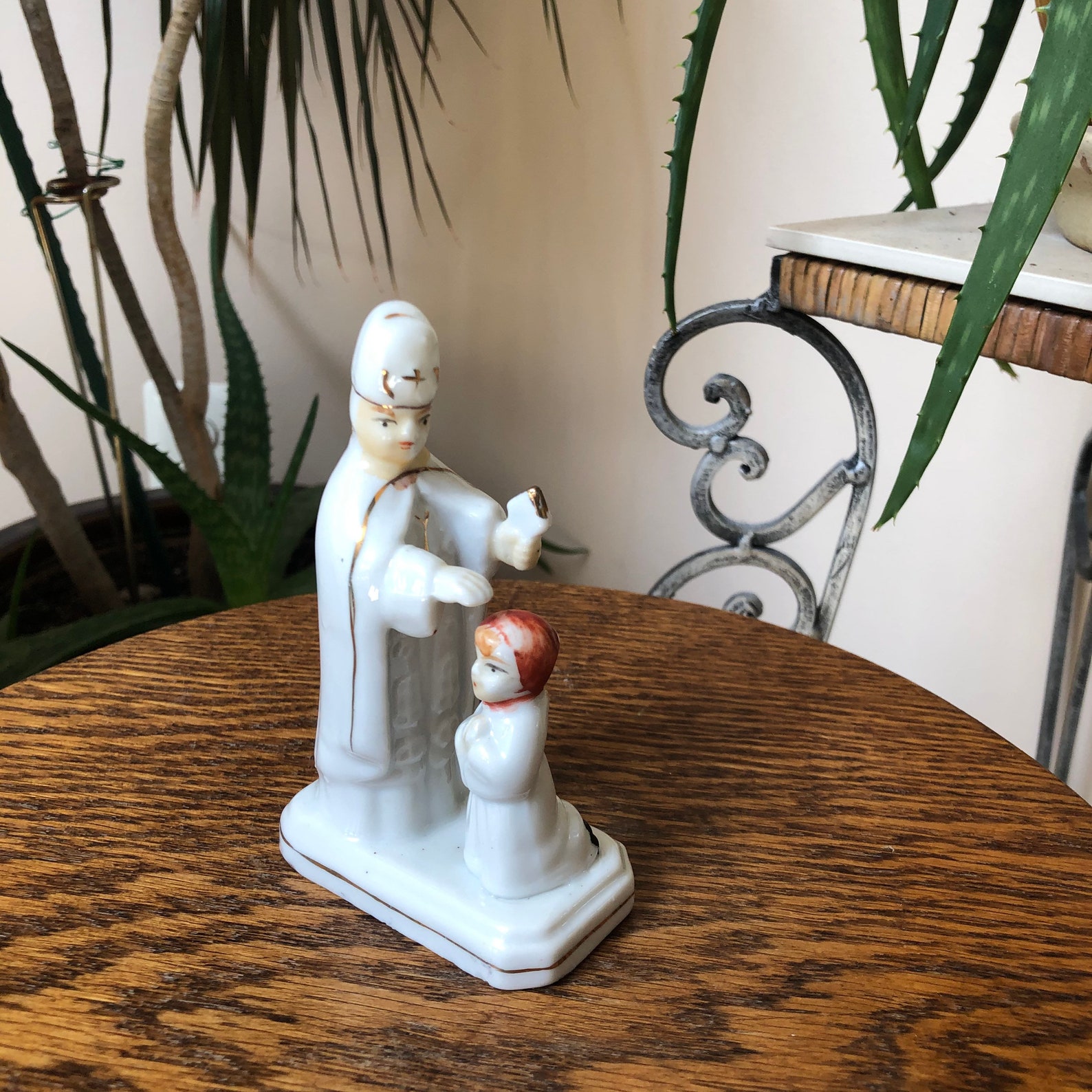 Vintage Porcelain Catholic Figurine Made in Taiwan Etsy