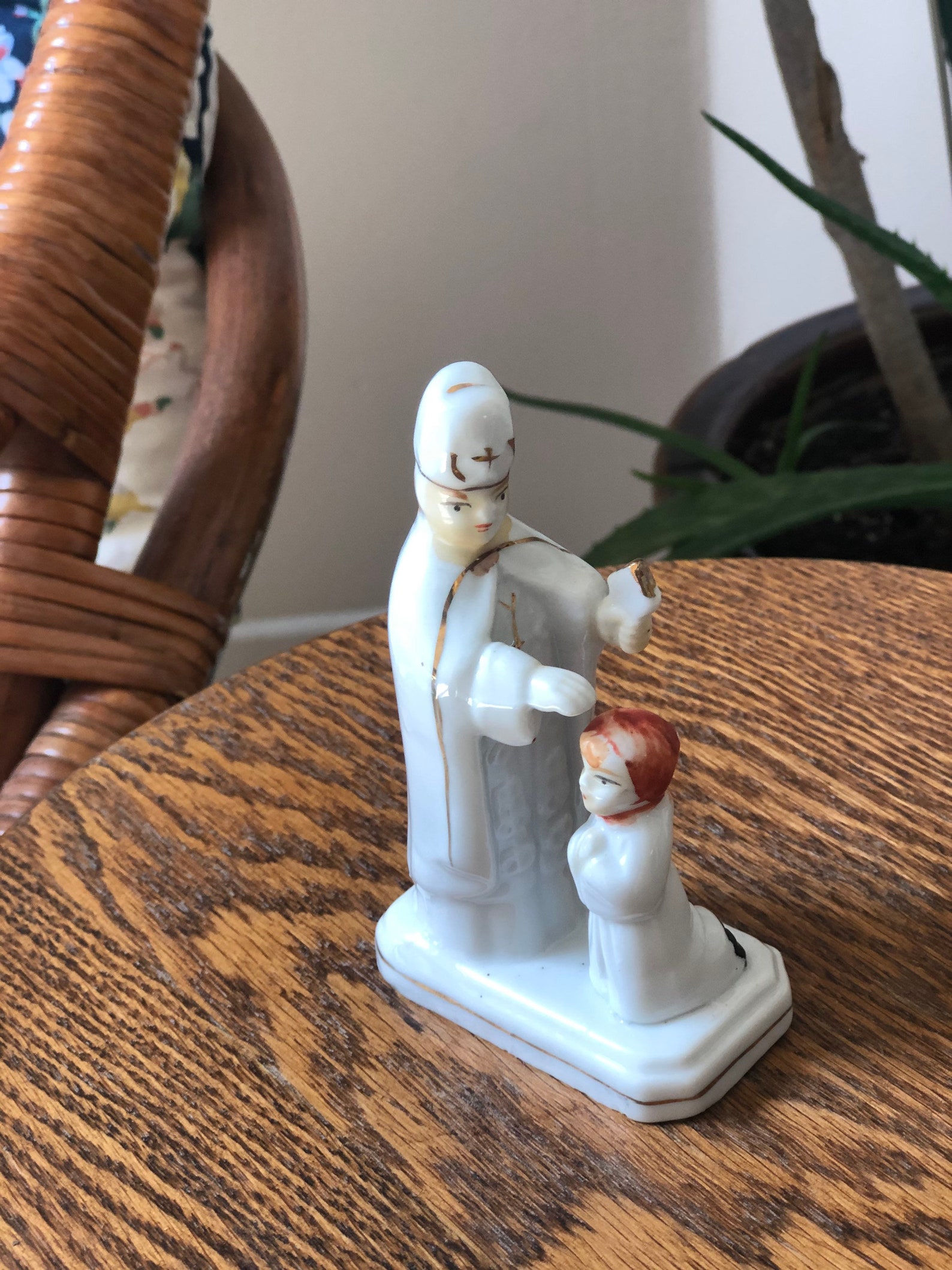 Vintage Porcelain Catholic Figurine Made in Taiwan Etsy