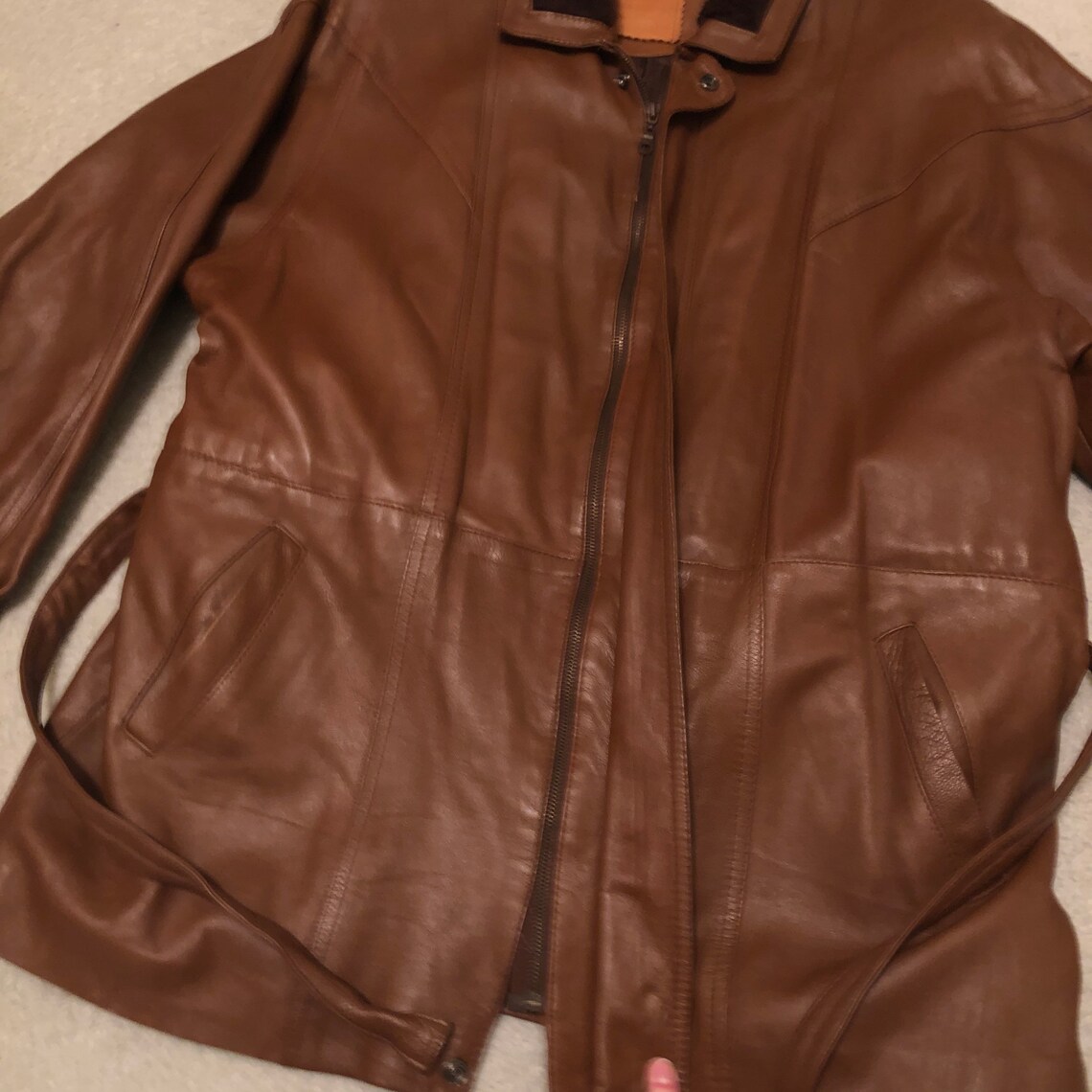 Vintage Egyptian Leather Jacket El Sabrouty Real Leather Etsy