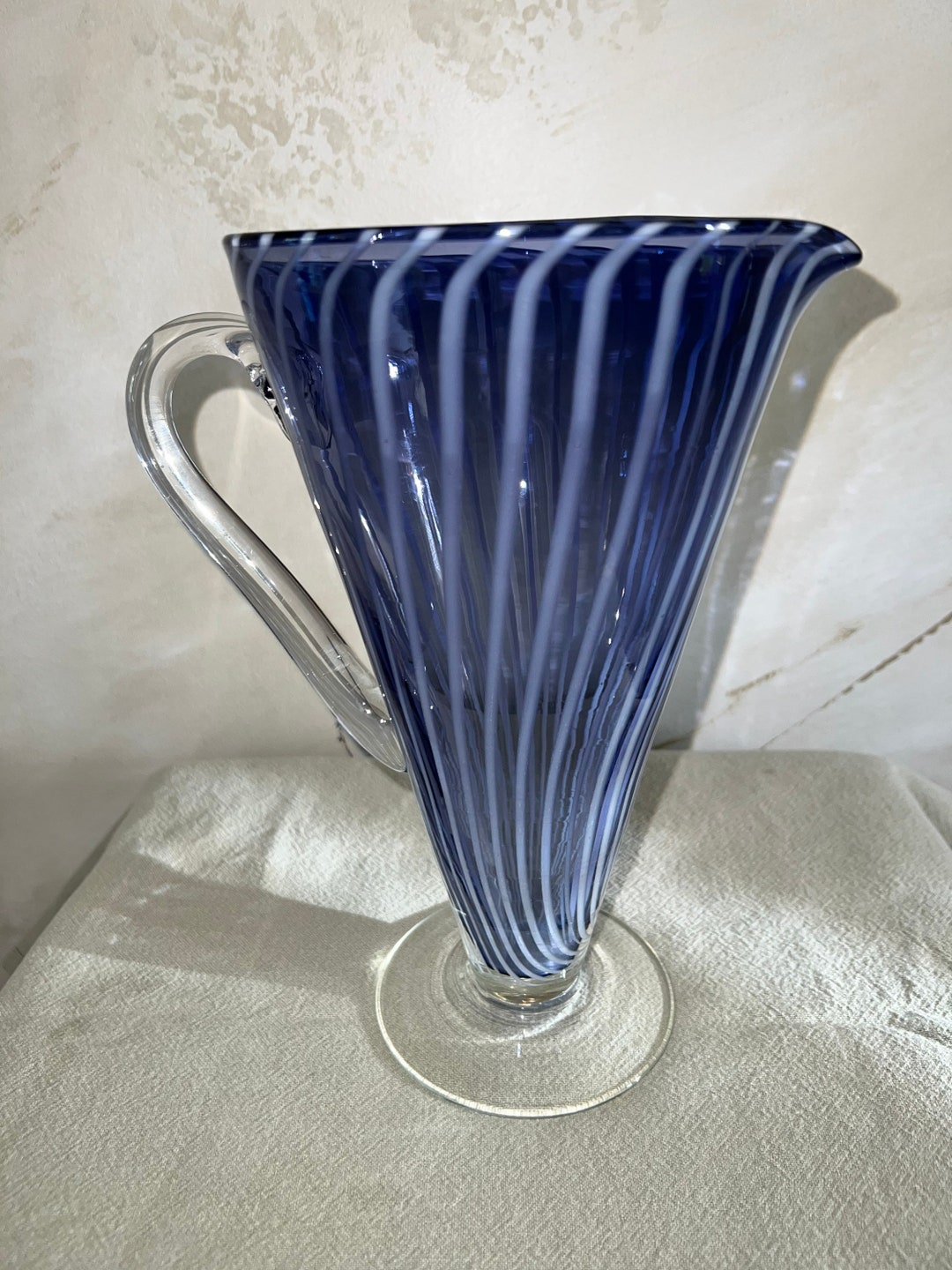 Pichet Buvette Murano 750 Ml – Verre Soufflé Artisanat Italien Authentique, Carafe Élégante Pour Table