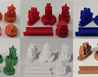 カタン　海外製木製セット CATAN シーファーラーズ 交換用木材セット - パープル - Etsy 日本