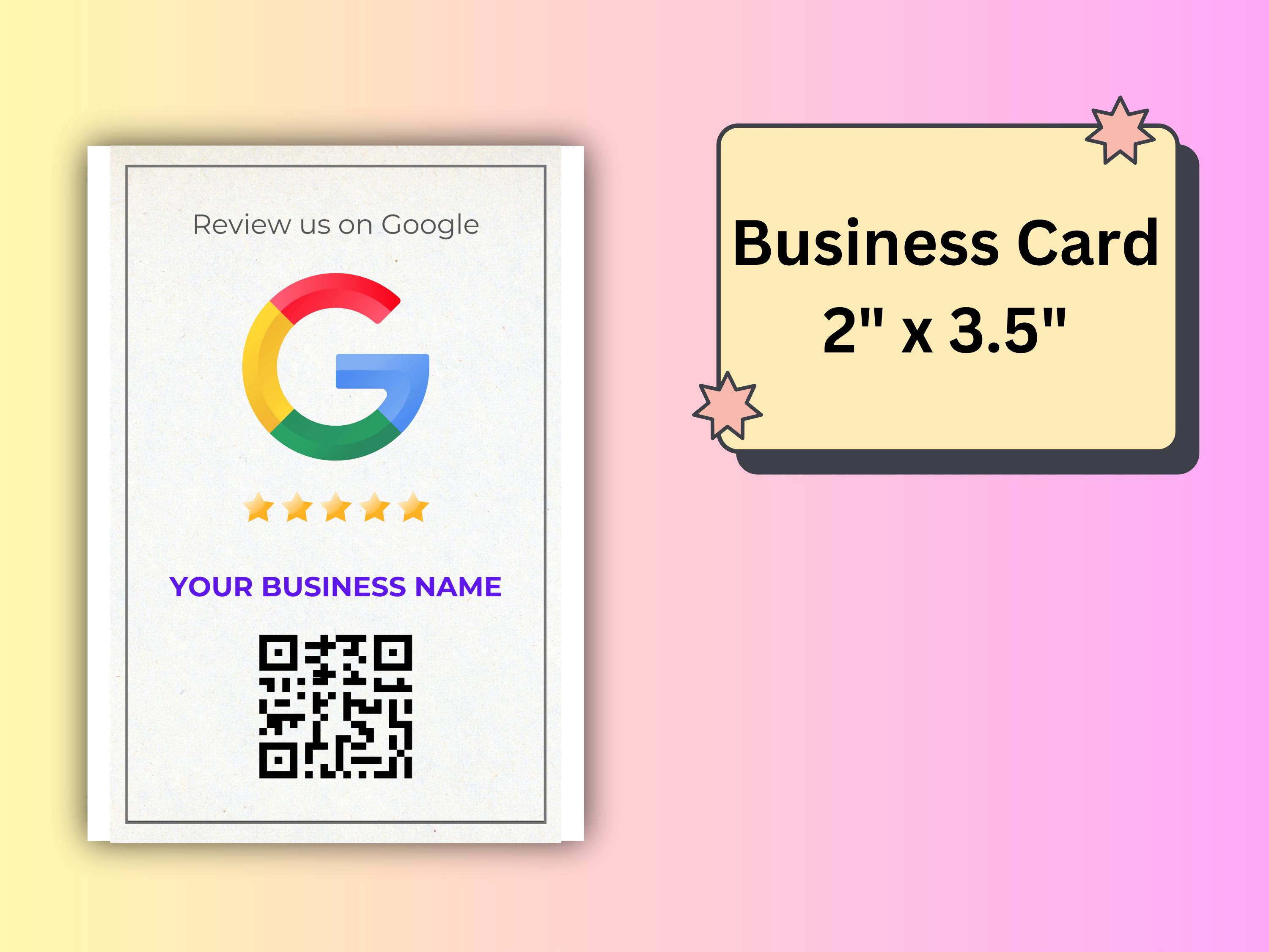 Custom Google Review QR Code Template | Editable Canva Design for Small ...