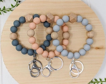 Boho Wristlet, Wristlet Keychain, Neutral Bracelet Keychain, Minimalist Wristlet, Trending Now, Cute Summer Wristlet Keychain