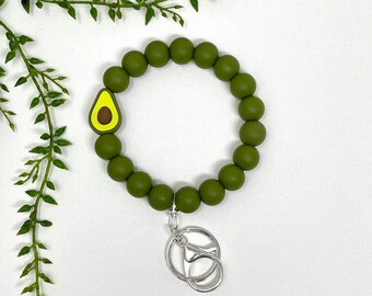 Wristlet Keychain, Fun Keychain,  Stylish Minimalist Wristlet, Green Keychain for Women, Avocado Wristlet, Trending Now, Sweet Sixteen Gift