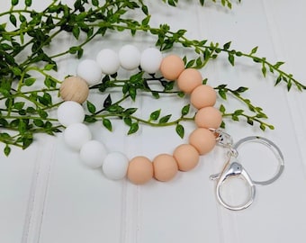 Wristlet Keychain, Pink Key Chain Bracelet,  Minimalist Wristlet, Keychain for Women, Key Holder, Sweet Sixteen Gift, Cute Wristlet Keychain