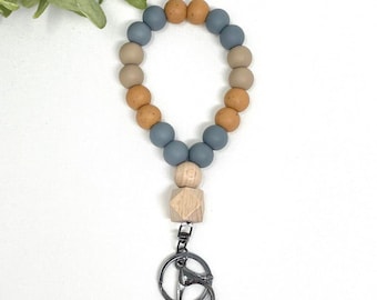 Earth Wristlet Keychain, Boho Bracelet, Neutral Keychain, Minimalist Wristlet, Natural Keychain for Women, Trending Now, Sweet Sixteen
