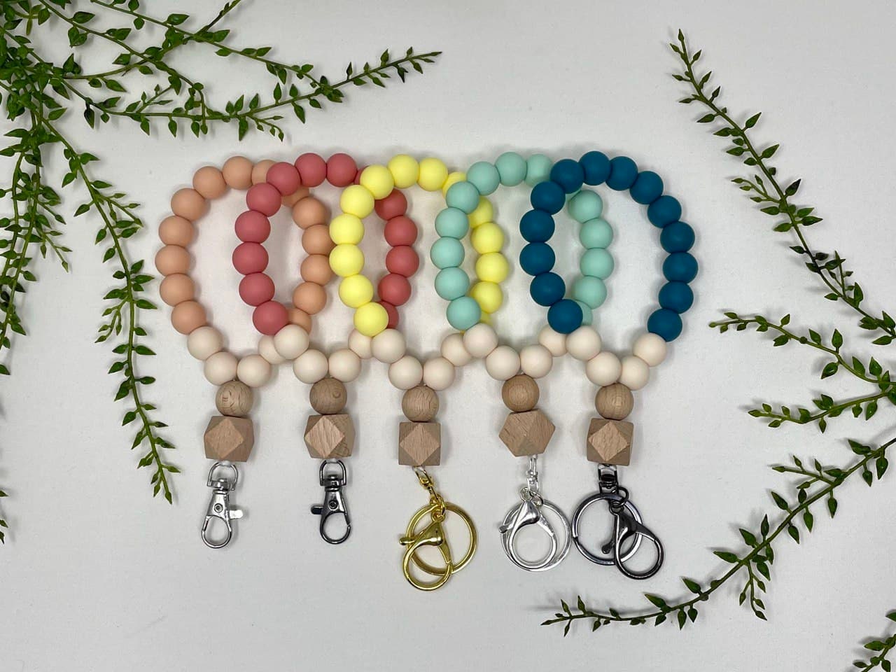 Wristlet Keychain, Bracelet Keychain, Boho Wristlet, Beaded Keychain,…