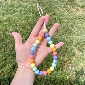 Electronic Wristlet Keychain, Rainbow Cell Phone Wrist Strap, Cell Phone Charm, Tablet Strap, Wristlet for Cell Phone, Phone Keychain