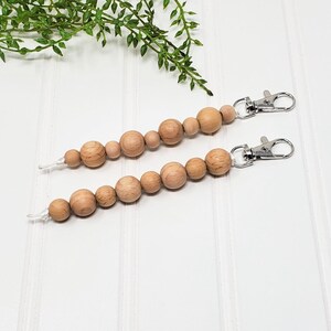Minimalist Keychain, Boho Keychain, Wood Bead Keychain, Bohemian Gift ...