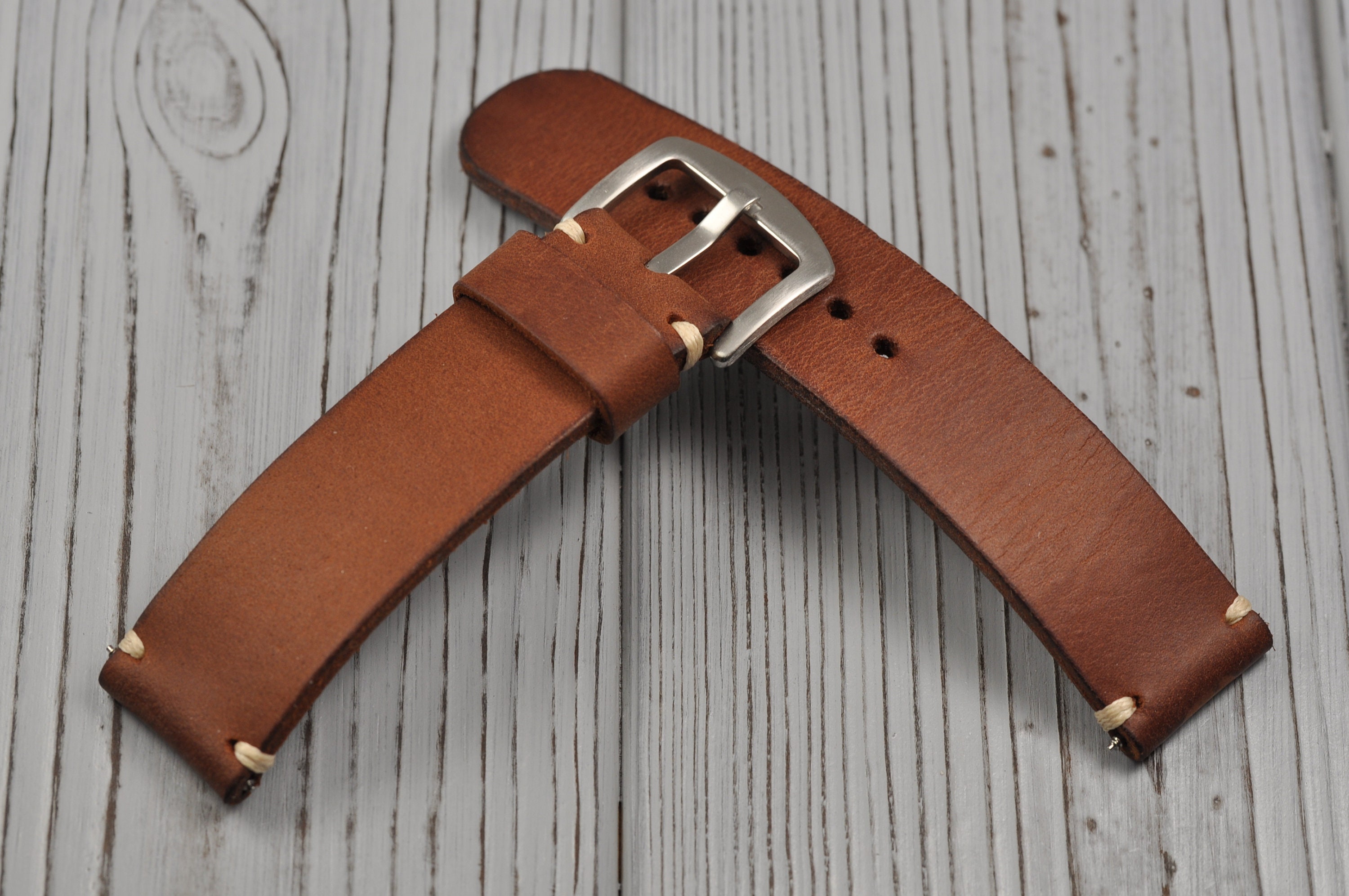 Handmade Leather Watch Strap Handmade Watch Band Brown Leather Etsy