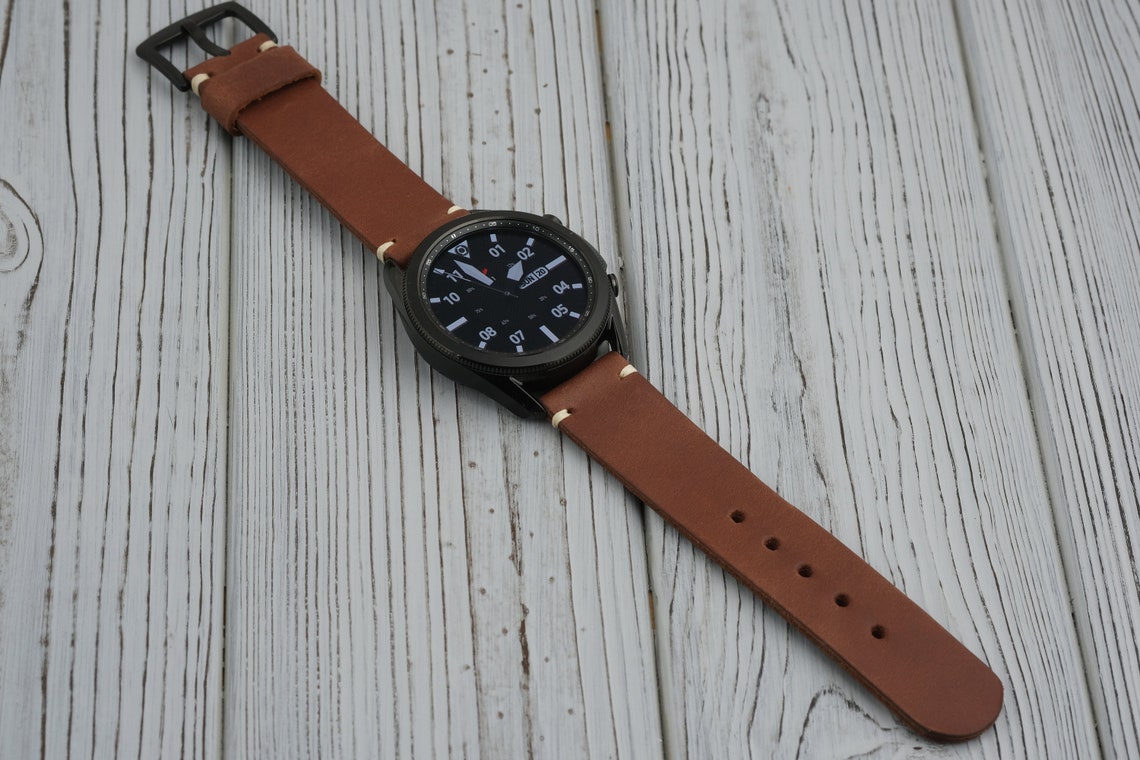 Samsung Watch 3 Band 45mm 41mm Handmade Leather Band Galaxy | Etsy