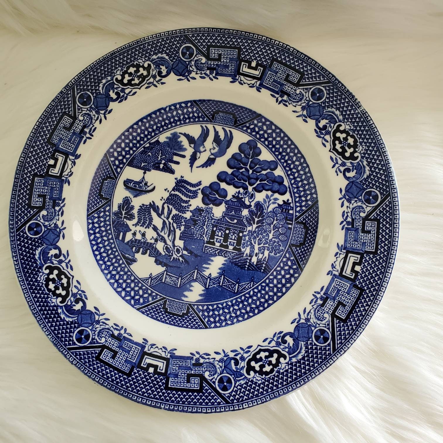 Max 49 OFF Swinnertons The Ferry Blue & White Vintage Ironstone Made in Eng