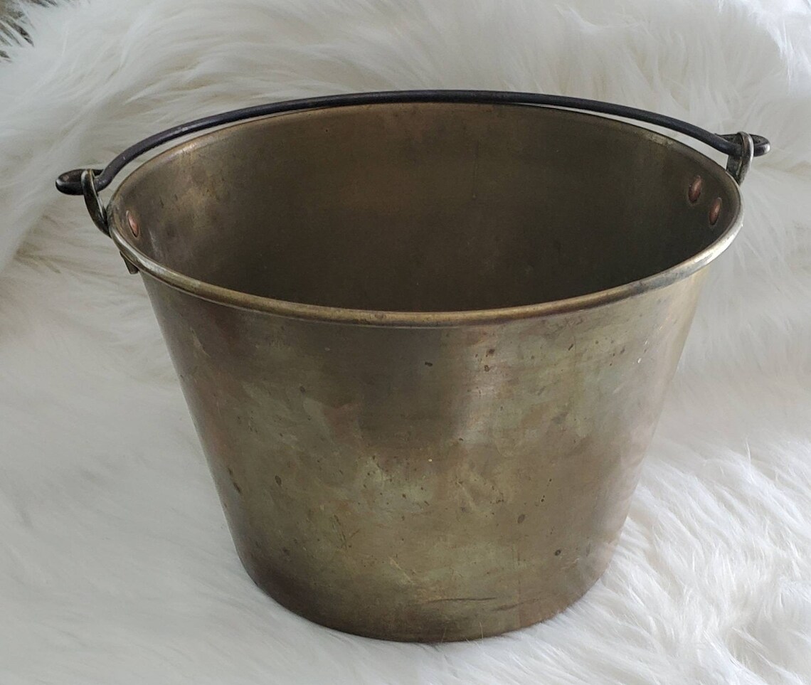 Antique Brass Kettle/Bucket Makers Mark American Brass Kettle Etsy