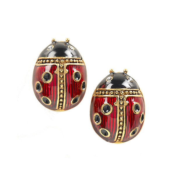 Our enameled Ladybug post earrings with crystals come with a beautiful gift box. Handcrafted in USA! We offer same in other sizes & colors.