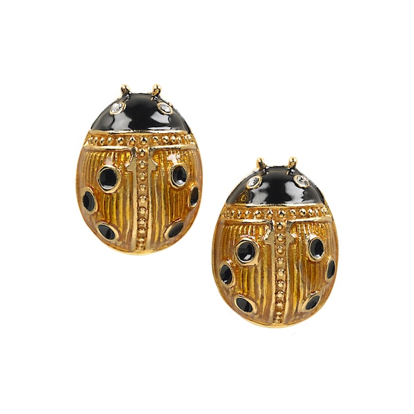 Our enameled Ladybug post earrings with crystals come with a beautiful gift box. Handcrafted in USA! We offer same in other sizes & colors.