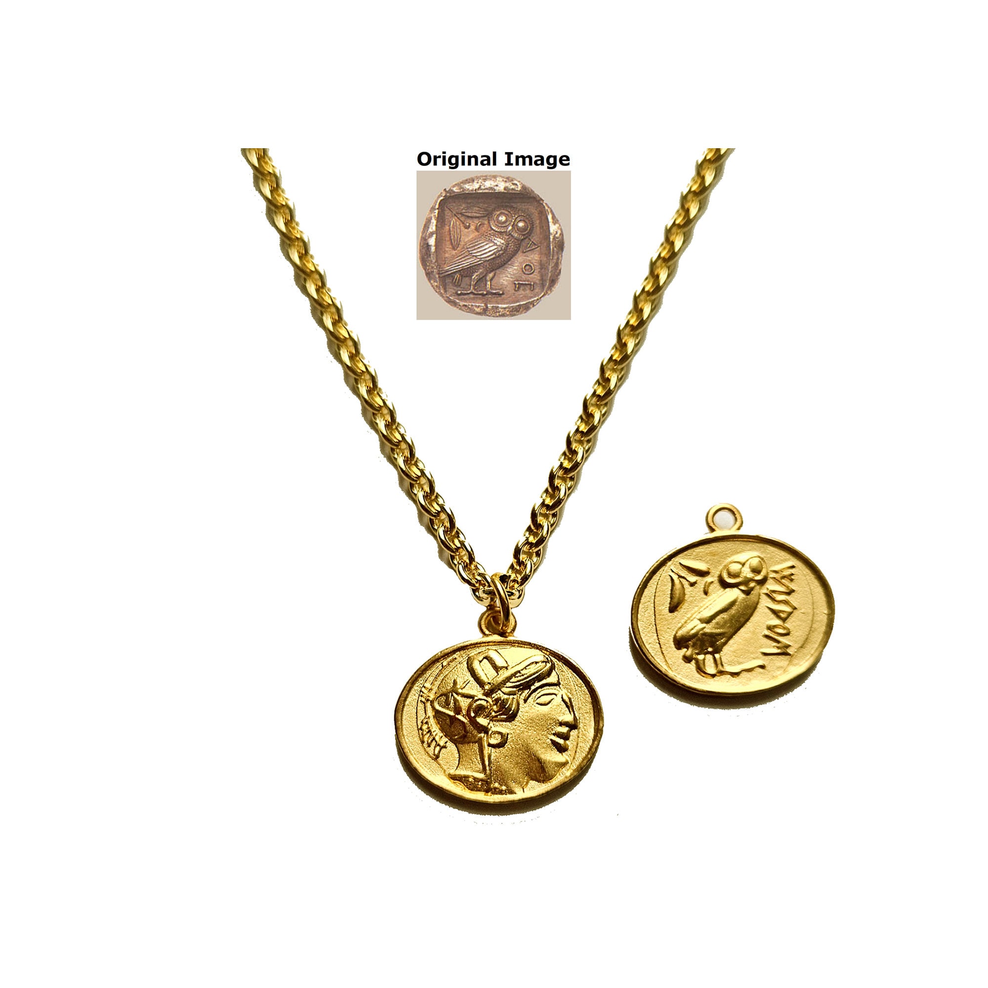 Our Athena Owl 2-sided oval pendant/necklace is expertly handcrafted in the USA. It comes packaged i