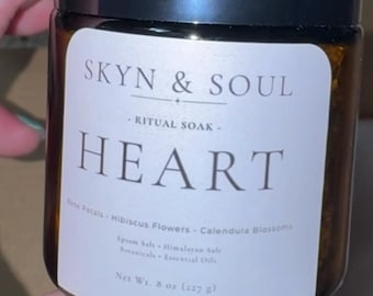 HEART Ritual Bath Soak | Rose, Hibiscus, Calendula Botanical Epsom Salt