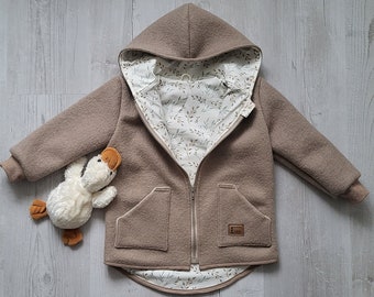 Tolle kuschelige Walkjacke, Wolljacke für Kinder - Ein Must-have für die kalte Jahreszeit! Beige " LAGOM" KÜSTENJUWEL