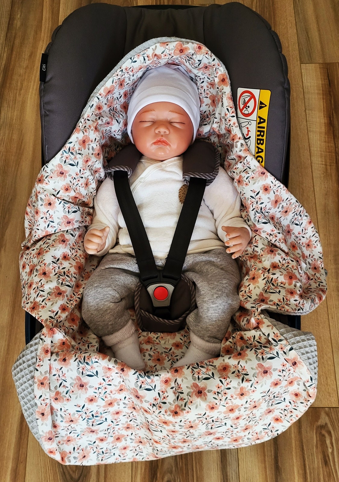 WINTER Fußsack für Babyschale Autositz Schlafsack wattiert Einschlagdecke  grau sterne, Kinderwagen Bett Wiege ganzjährig GOTS - .de