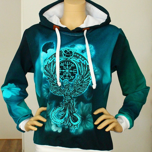 Entdecke meine kuschelig, weichen Bio-Baumwolle Hoodies für Damen! Maritimes Design, Moin, Bunter Hoodie