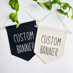 Custom Canvas Banner, Personalized Boho Font, Custom Minimalist Wall Flag, Personalized Canvas Wall Banner, Christian Boho Canva Banner Flag