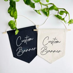 Custom Canvas Banner Personalized Cursive Wall Hanging Boho Nursery Quote Sign Gift Wedding Custom Canvas Personalized Text Poster Office