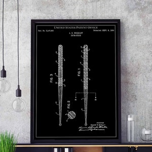 Drum-Stick 1964 musician drums drummer rock jazz rap hip-hop print wall art poster bedroom patent vintage retro gift birthday
