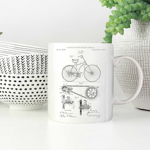Bicycle 1890 mug coffee tea patent vintage retro gift dad father birthday cycling cycleporn bikelife bike velo roadcycling sport strava