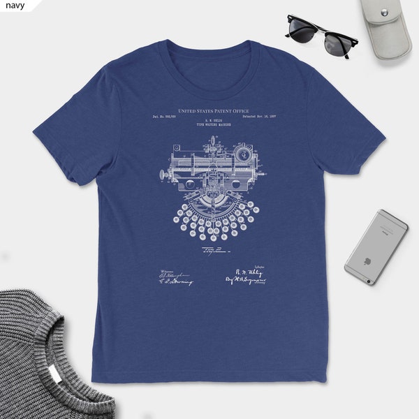 Schreibmaschine 1897 Schriftsteller Gedicht Buch Büro Dokument Schreiben Roman T-Shirt Kleidung Patent vintage retro Geschenk Vater Geburtstag