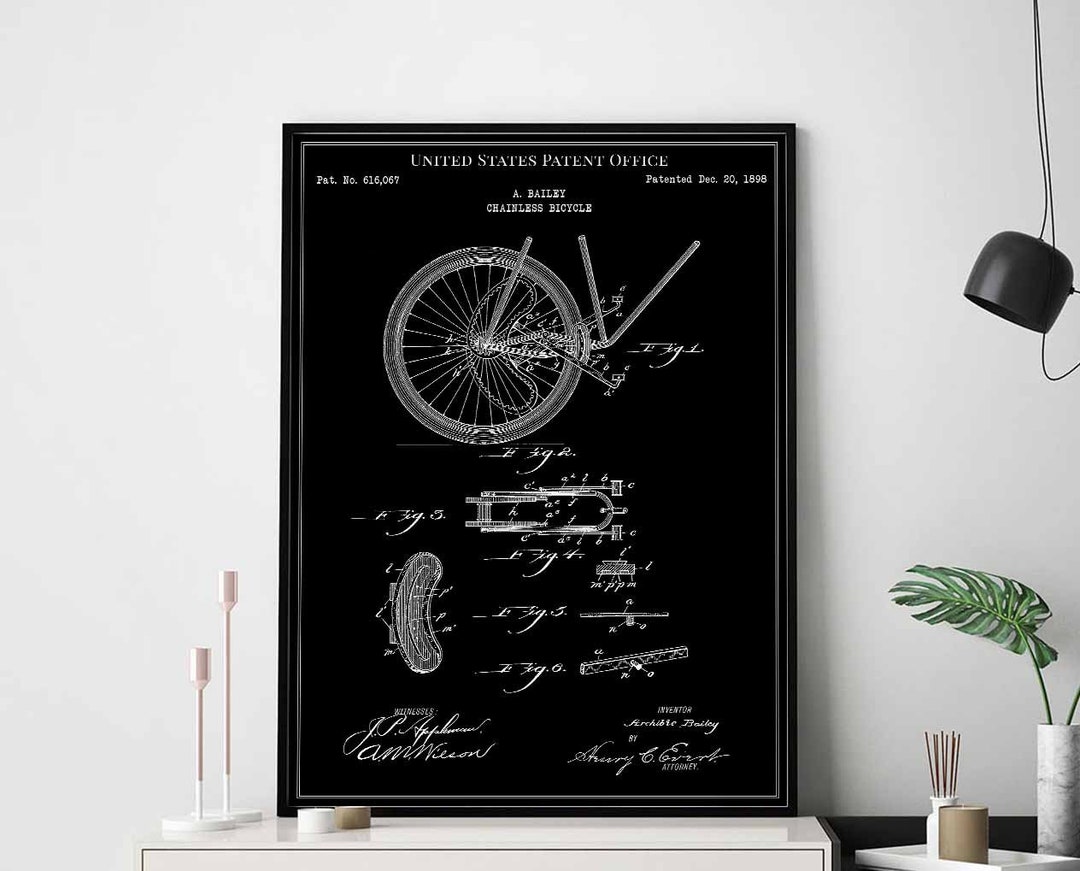 Buy Chainless Bicycle 1898 Cycle Roadcycling Sport Mancave Cycling Print  Wall Art Poster Bedroom Patent Vintage Retro Gift Birthday Online in India 