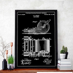 Lawn Mower 1898 gardening sprinkler football cricket backyard home print wall art poster bedroom patent vintage retro gift birthday
