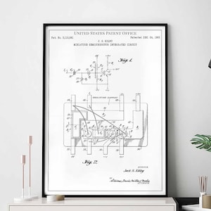 Miniatuur Semiconductor Integrated Circuit 1963 download online nerd geek print wall art poster slaapkamer patent vintage retro cadeau verjaardag