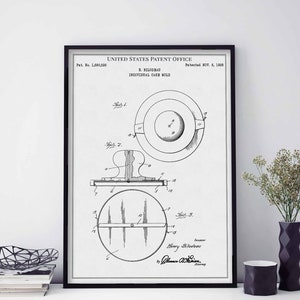 Individual Cake Mold 1928 pizzeria calzone crust pastry bread strudel print wall art poster bedroom patent vintage retro gift birthday