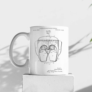 Boxing mask 1932 fight winner heavyweight champion ring corner mug coffee tea patent vintage retro gift dad father birthday drink