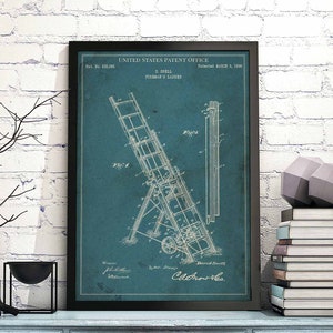 Fireman&#39;s Ladder 1895 fireman firefighter firetruck firedept print wall art poster bedroom patent vintage retro gift birthday