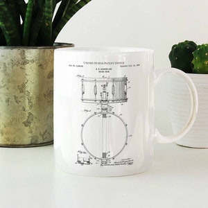 Snare drum 1939 rock blues orchestra music musician drums mug coffee tea patent vintage retro gift dad father birthday idea