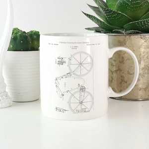 Bicycle 1891 mug coffee tea patent vintage retro gift dad father birthday cycling cycle bikeporn roadcycling sport mancave spandex cycling