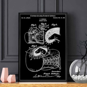 Boxing glove 1931 fight winner heavyweight champion ring corner print wall art poster bedroom patent vintage retro gift birthday