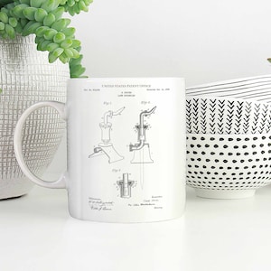 Lawn sprinkler 1898 backyard grass gardening golf tee par club mug coffee tea patent vintage retro gift dad father birthday drink